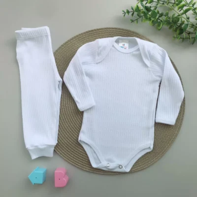 Conjunto Body Canelado Branco