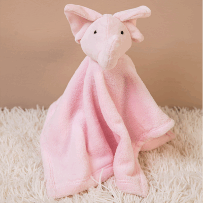 Naninha Bebê Elefante Bordado Rosa