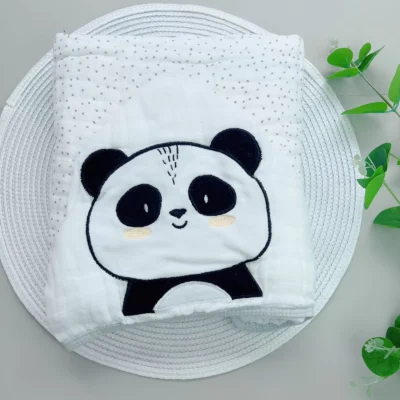 Toalha Fralda Bebê Branco Pandinha