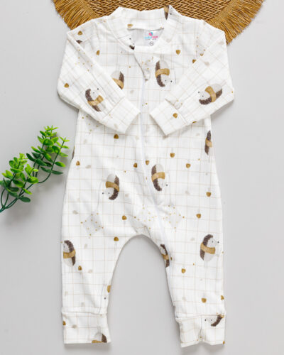 Macacão Bebê Canelado Estampado Ouriço