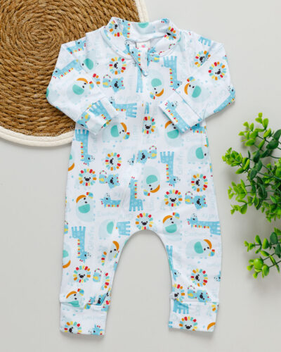 Macacão Bebê Térmico Estampado Leãozinho Bichinhos