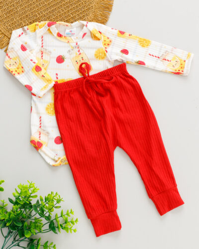 Conjunto Bebê Body Calça Canelada Estampado Suquinho