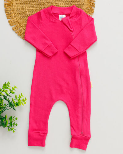 Macacão Bebê Suedine Rosa Pink