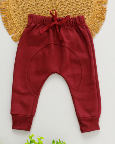 Calça Saruel Moletom Peluciado Bordô