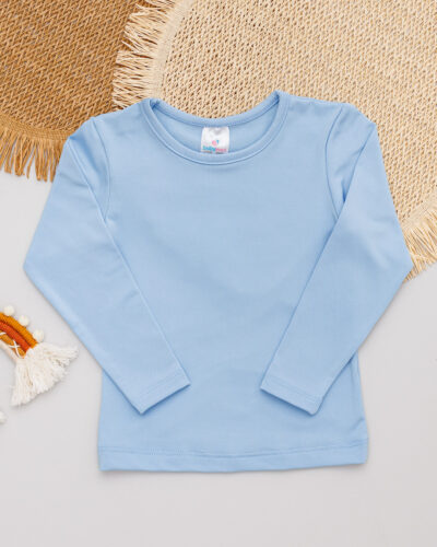 Camiseta Térmica Bebê Longa Azul Claro