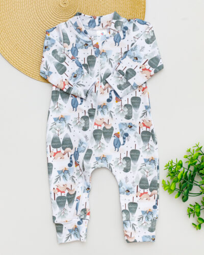 Macacão Bebê Térmico Estampado Inverno Bichinhos