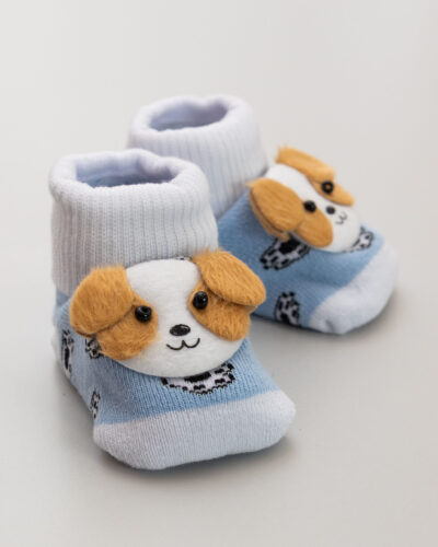 Meia Fun Socks Bebê Azul Cachorrinho