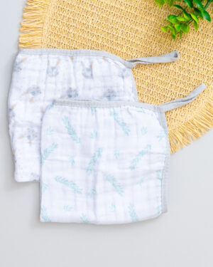 Kit 2 Paninho de Boca Bebê com Prendedor Chupeta Estampa Coelhinha