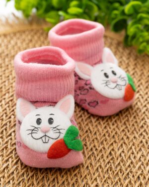 Meia Fun Socks Bebê Rosa Coelhinha
