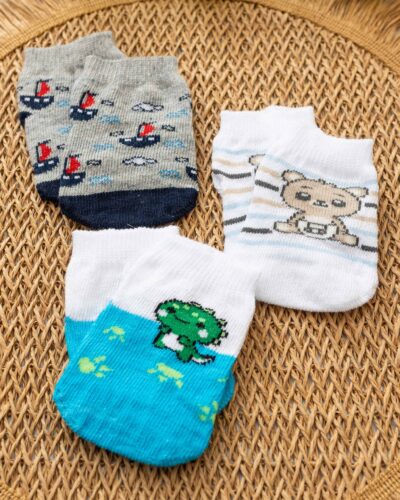 Kit 3 Meias Win Kids Bebê Ursinho Fraldinha