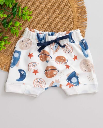 Bermuda Molecotton Bebê Estampado Espaço
